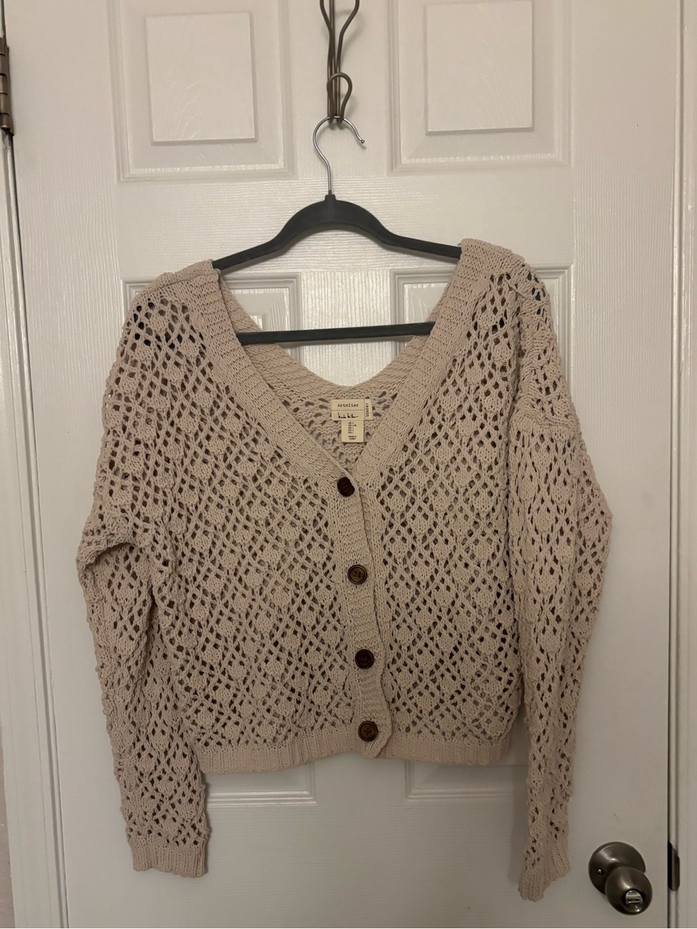 Tan Knitted Sweater - Size Large